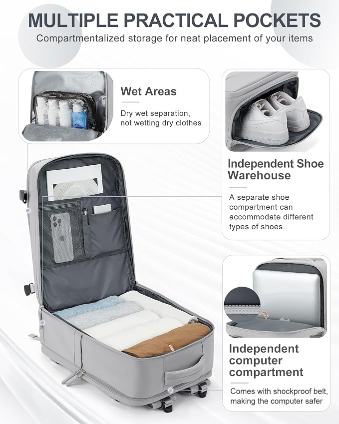 coowoz Large Travel Backpack Carry On - Image 4