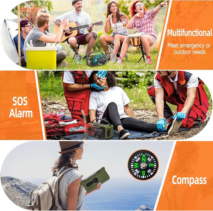 30000mAh Emergency Weather Radio, AM/FM/NOAA Weather Alert Radio Hand - Image 5