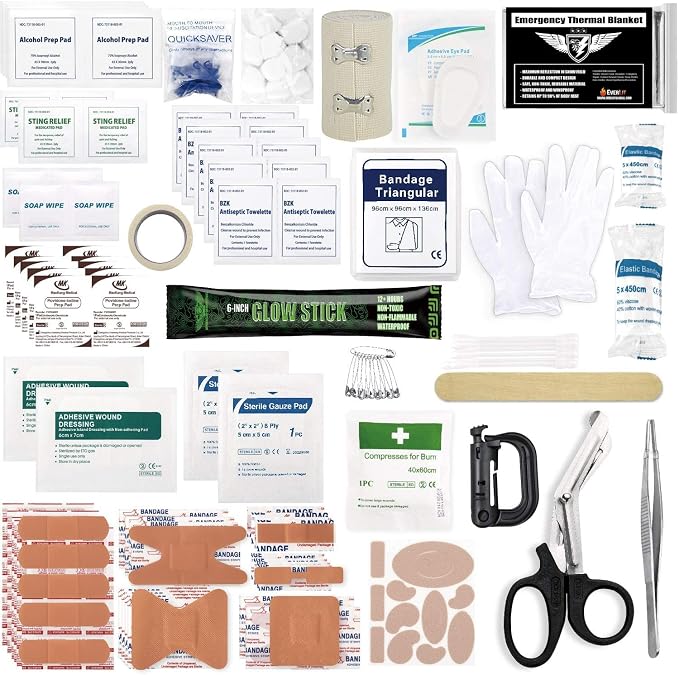 Everlit 180 Pieces Tactical First Aid Kit IFAK Molle EMT Pouch Outdoor Camping - Image 5