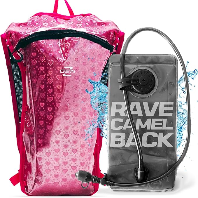 Festival Approved Hydration Backpack Rave | Anti-Theft Chest Pockets, 2L by RAVERUNNER