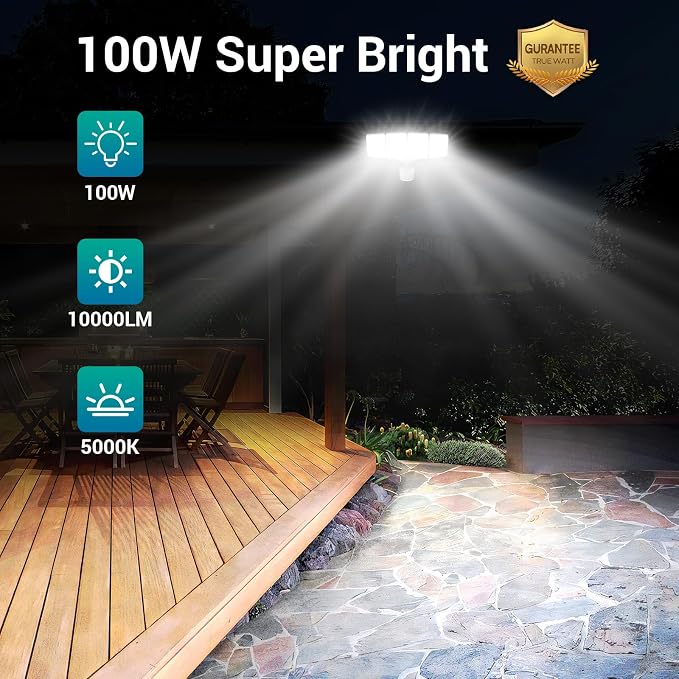 USTELLAR 100W 10000LM LED Security Lights Motion Sensor Outdoor, Remote Control - Image 6