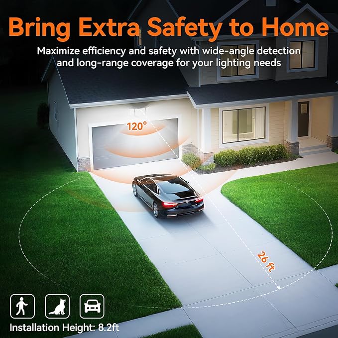 CLAONER LED Security Lights Motion Sensor Outdoor, 20W 3000LM Floodlight 6500K - Image 3
