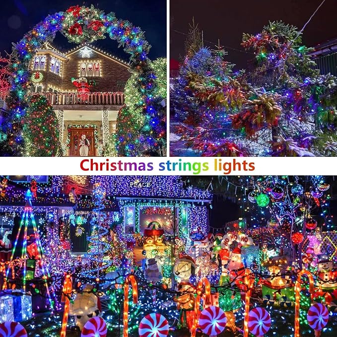Extra-Long Solar String Lights for Outside, 4 Pack 400LED Solar Fairy Lights - Image 5