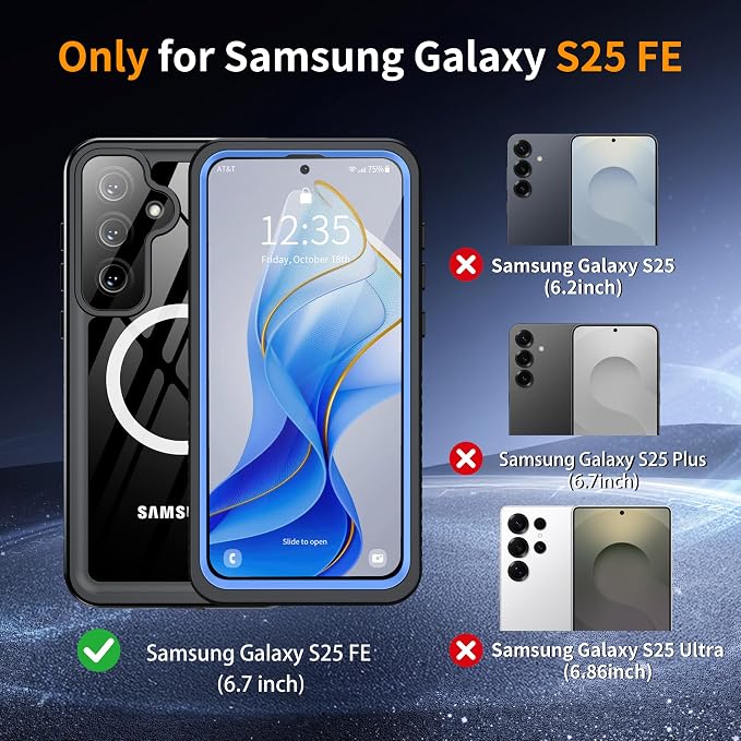 ANTSHARE Magnetic for Samsung Galaxy S25 FE Case, Waterproof - Image 2