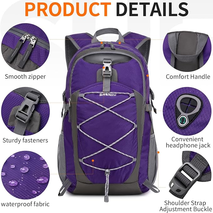 40L Hiking Backpack Lightweight Daypack Waterproof Travel Camping Backpack - Image 6