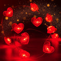 10FT Red Heart Fairy Lights Battery Operated by EXF