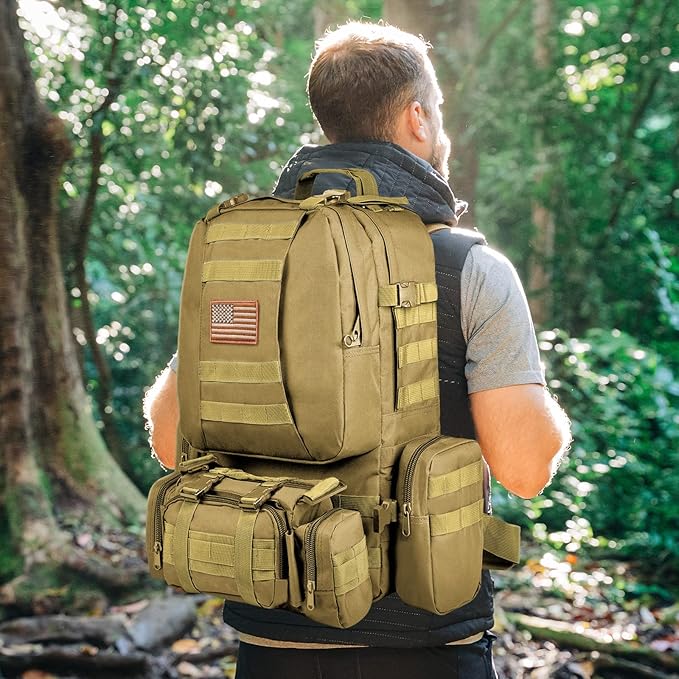 CVLIFE Tactical Backpack Military Army Rucksack 60L Large Assault Pack - Image 6