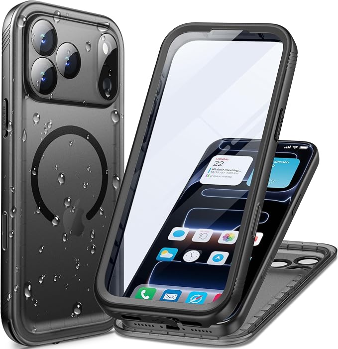 Cozycase for iPhone 17 Pro Max Waterproof Case Full-Body Bumper Shockproof by Cozycase