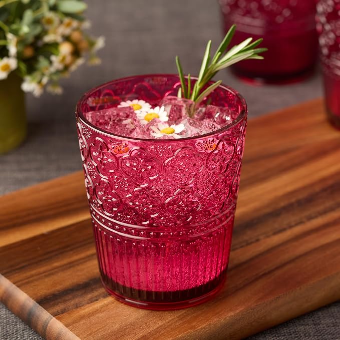 Victoria Ruby Set of 6 Premium Acrylic DOF Glass 16 oz – Unbreakable Drinkware - Image 4