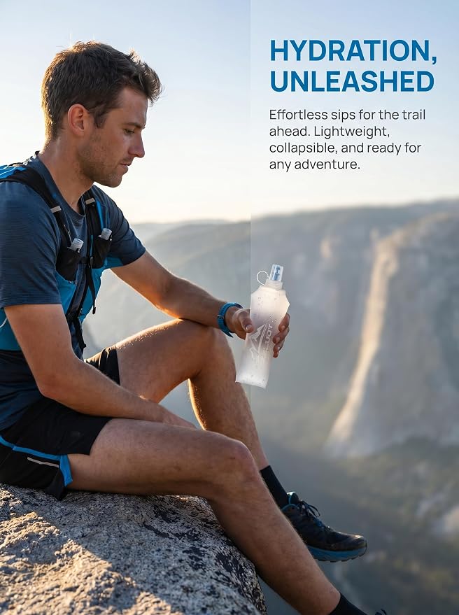 Zelvot Running Vest Soft Flask, BPA-Free 500ml Collapsible Water Bottle - Image 4