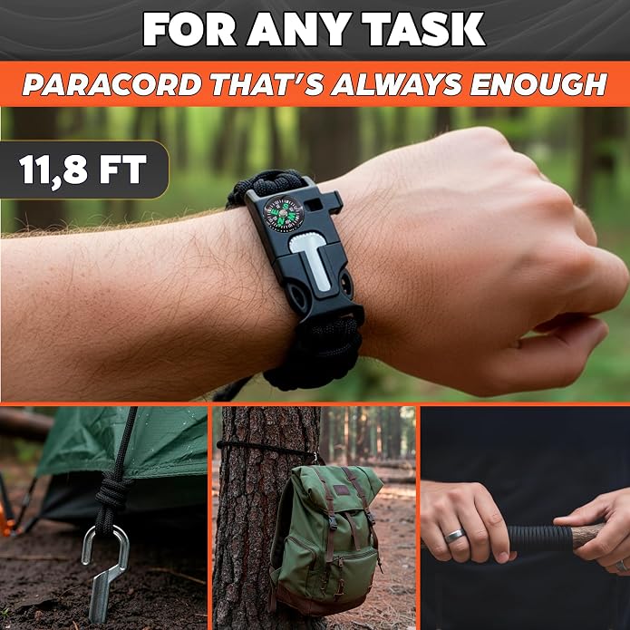 Paracord Bracelets for Men and Women – Adjustable Survival Paracord Bracelet - Image 6