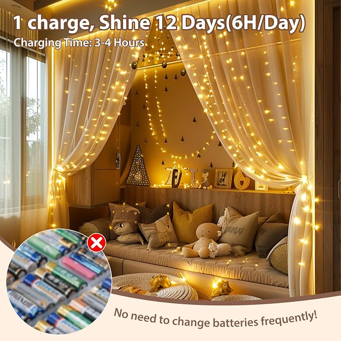 HXWEIYE Fairy Lights Battery Operated - Image 3