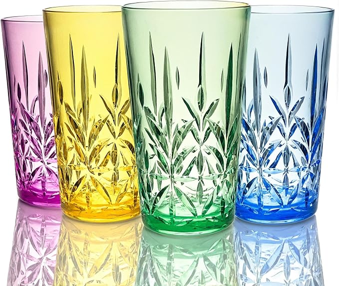 Lily's Home 18oz Unbreakable Premium Drinking Tumblers Set of 4, BPA-Free by LilysHome
