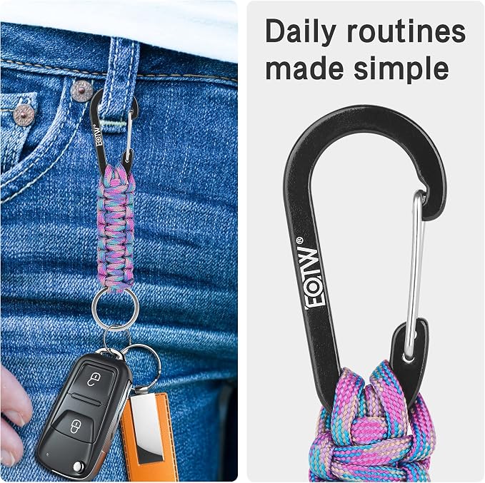 EOTW Paracord Keychain for Men Women Paracord Carabiner Backpack Keychain - Image 3