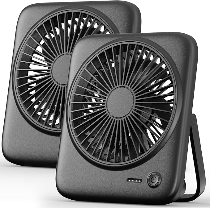 Otlonpe Personal Portable Desk Fan 2 Pack, 4000mAh Small Rechargeable Portable by OTLONPE
