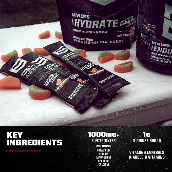 MTN OPS Hydrate Low Sugar Electrolyte Powder Drink Mix - Image 5