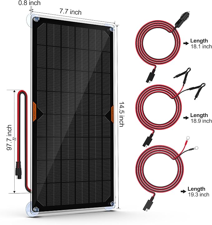 OYMSAE12V Solar Battery Charger ，10W Waterproof Solar Battery Maintainer - Image 5