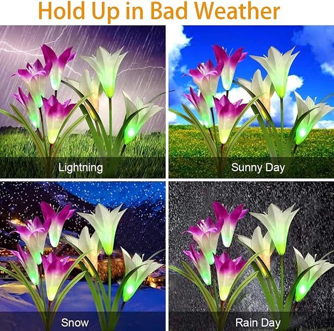 ostritec Solar Lights Outdoor Waterproof, 4 Pack Garden Decor Lights, 16 - Image 4