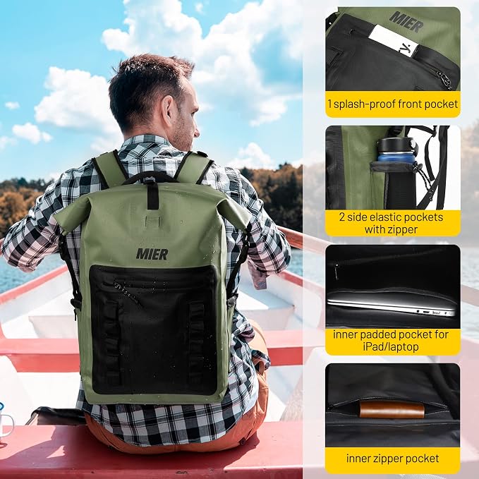 MIER Dry Bag Waterproof Backpack 30L Dry Sack Heavy Duty Roll-Top Closure - Image 2
