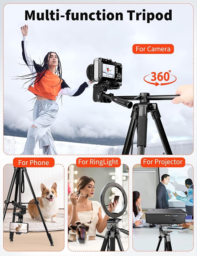 Nineigh 75" Phone Tripod Stand, Overhead Tripod - Image 4