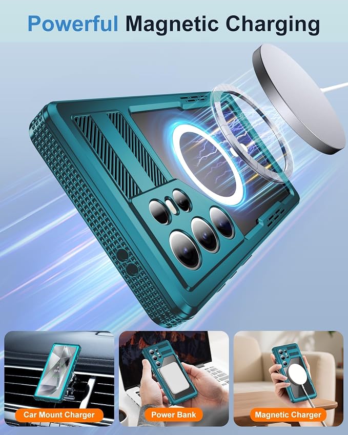 for Samsung Galaxy S24 Ultra Waterproof Case, Magnetic Heavy Duty Military - Image 7