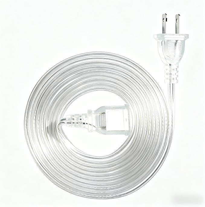 Clear Extension Cord 10FT Extension Cords Thin 2 Prong by Jplenty
