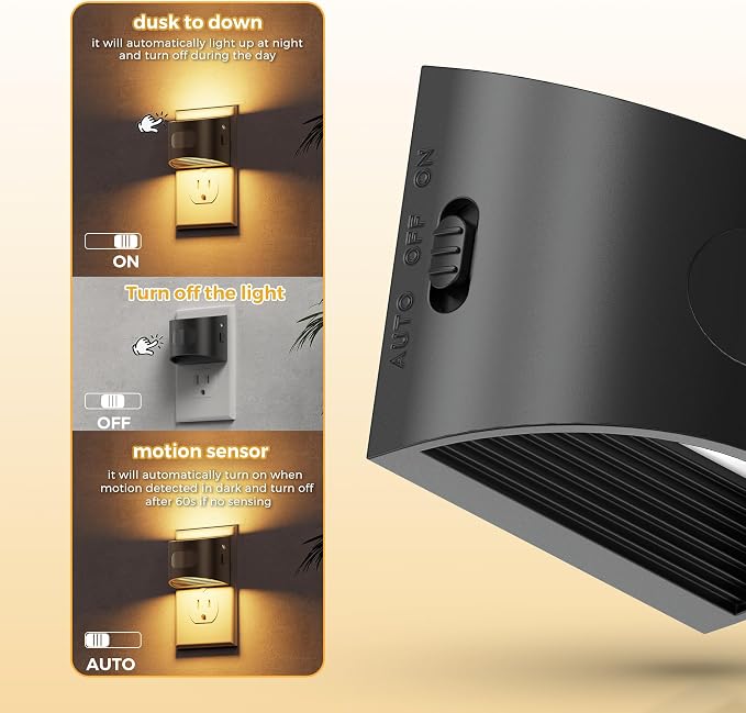 L LOHAS LED Night Light with Motion Sensor & Dusk to Dawn Sensor, Night Lights - Image 3