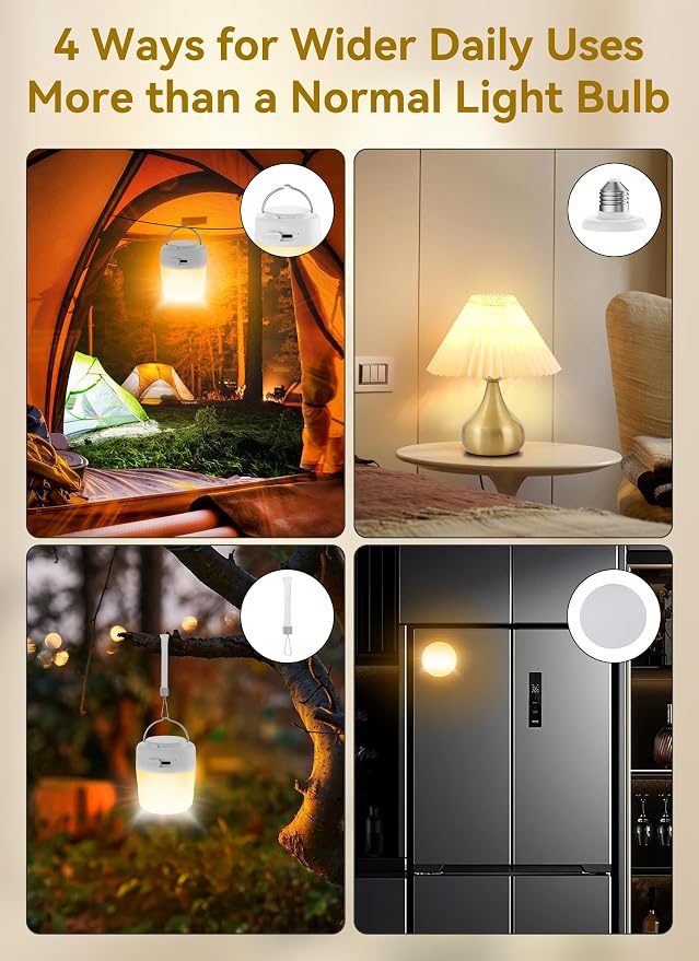 Minetom E26 Rechargeable Light Bulbs - Image 3