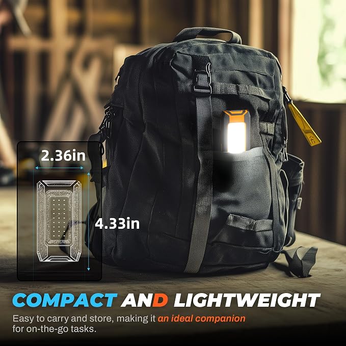 innofox 2-Pack LED Rechargeable Magnetic Work Light 1500 Lumens, Hanging Hook - Image 6