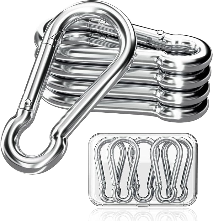 sprookber 316 Stainless Steel Carabiner Clip, Marine Grade Heavy Duty Spring by Sprookber