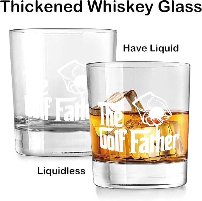Nogrit Father's Day Golf Gifts Whiskey Glasses 10 oz, Dad Grandpa Papa Golf - Image 5