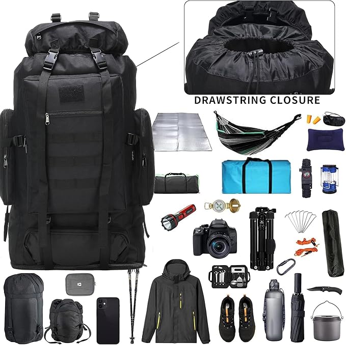 Hiking Backpack for Men 70L/100L Camping Backpack Military Rucksack Molle 3 - Image 4