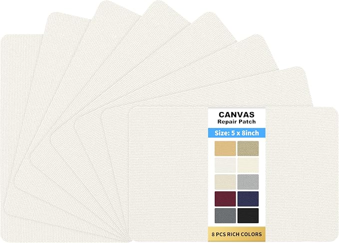 KING MOUNTAIN Canvas Repair Patch 5×8 Inch 8 Pcs Self-Adhesive Waterproof by ForABetterHomeLife