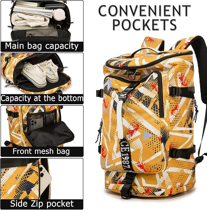 Gym Duffle Bag Waterproof black Laptop Backpack Suitable - Image 3