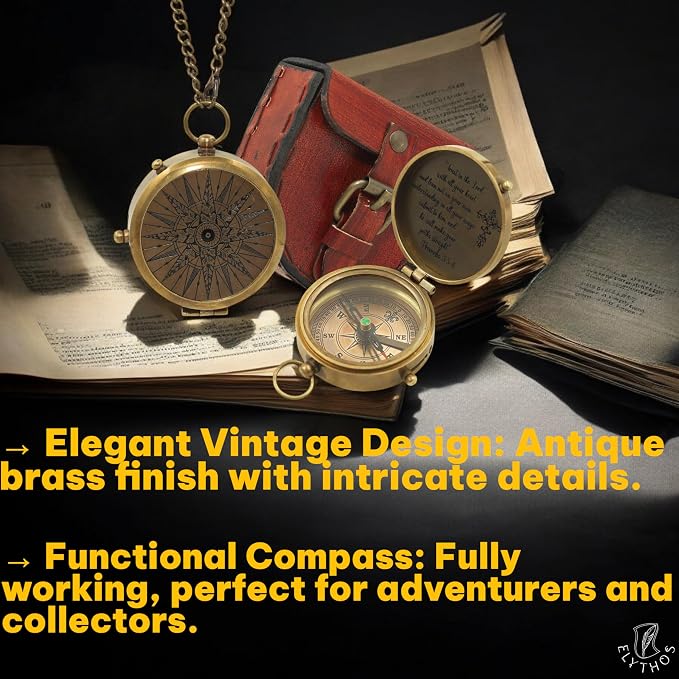 Handmade Brass Antique Compass - Image 2