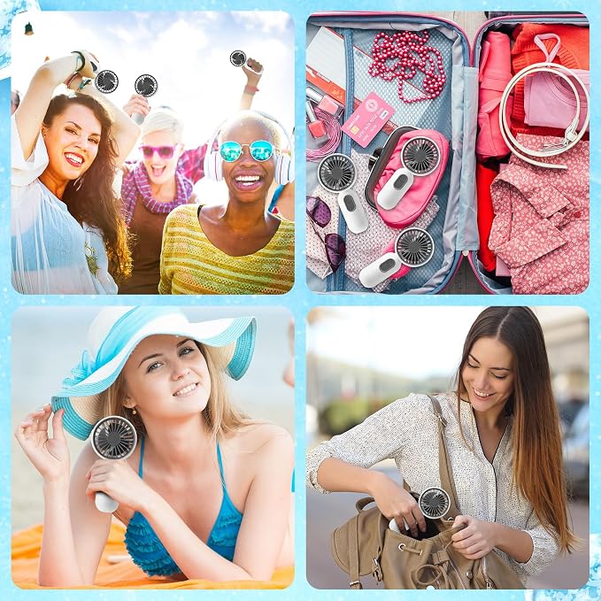 Rossesay 48 Pcs Mini Portable Fan Bulk Cute Handheld Lightweight Small Little - Image 6