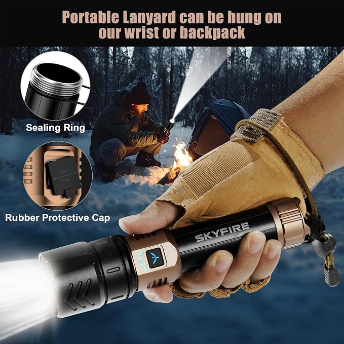 SKYFIRE Rechargeable Flashlights High Lumens - Image 8