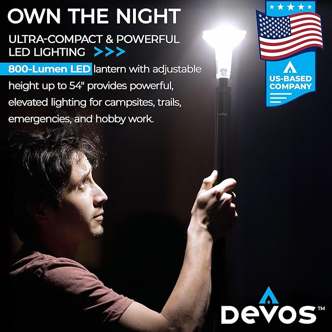 DEVOS - LIGHTRANGER 800 Mini Telescoping Camp Light, 4.5 Tall - Image 2