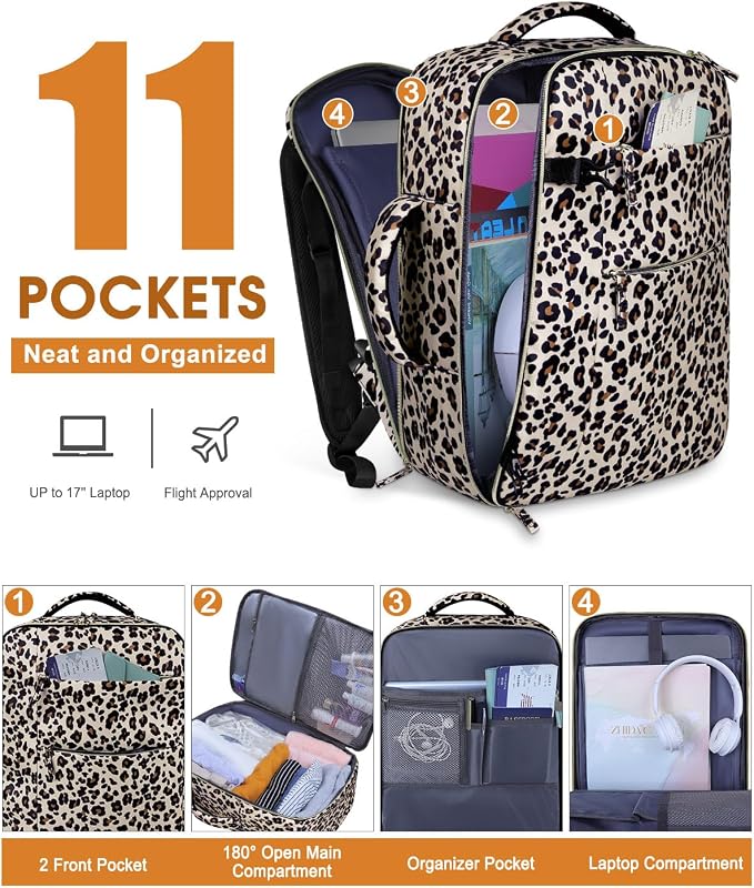 Capolo Travel Backpack for Women Men Waterproof Laptop Backpack Airlines - Image 3
