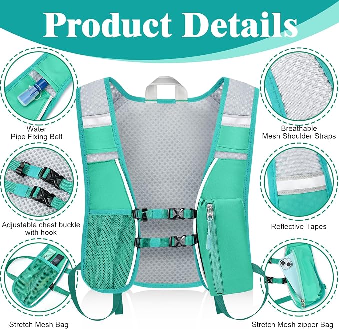 Hydration Backpack with 2L Water Bladder Bag, Lightweight and Breathable - Image 3