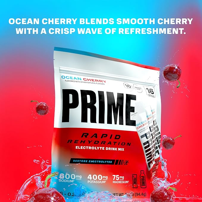Prime Rapid Rehydration Electrolyte Powder Sticks, Ocean Cherry, Sugar Free - Image 3