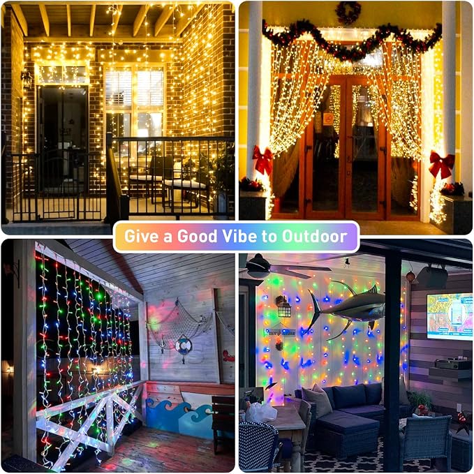JMEXSUSS 300LED Dual Color Changing Curtain Lights - Image 6