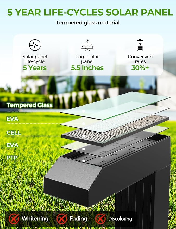 COXSENI Solar Pathway Lights Outdoor 6 Pack, 3 Color in 1 Bright Landscape - Image 3