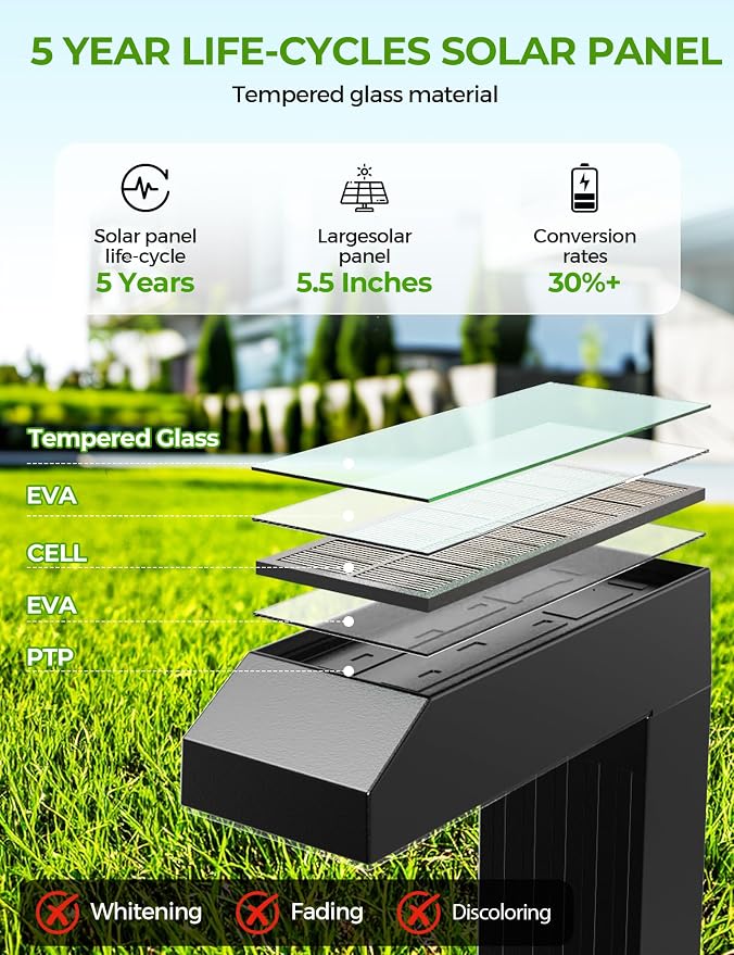 COXSENI Solar Pathway Lights Outdoor 8 Pack, 3 Color in 1 Bright Landscape - Image 3