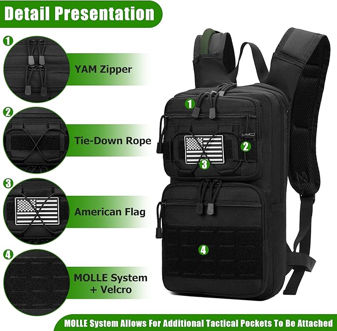 1050D Tactical Hydration Backpack - Image 2