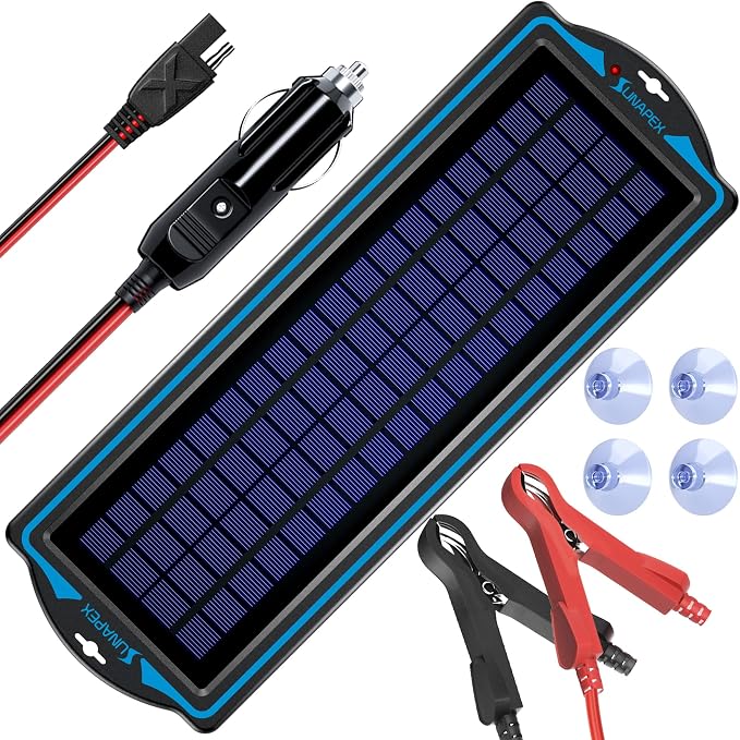 SUNAPEX 12V Solar Battery Charge: 5W Waterproof Portable Solar Panel Kit by SUNAPEX-PASSINGTHEJOY