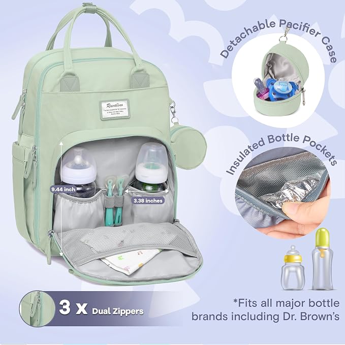 RUVALINO Diaper Bag Backpack-Multifunction Baby Travel Bag - Image 2