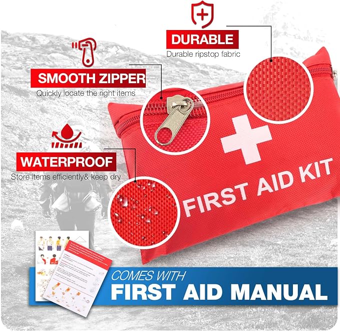 First Aid Kit for Home Car Travel 107 Piece Emergency Kits for Hiking Camping - Image 4