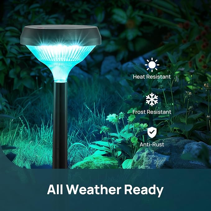 Linkind Solar Pathway Lights 8 Pack, Color Changing Solar Lights Outdoor - Image 4