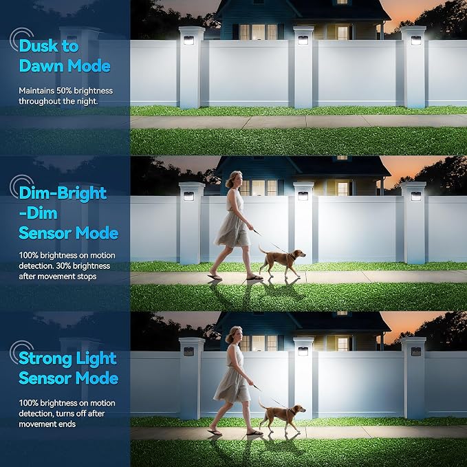 CLAONER Solar Lights Outdoor, Solar Motion Sensor Lights 3 Working Modes - Image 4